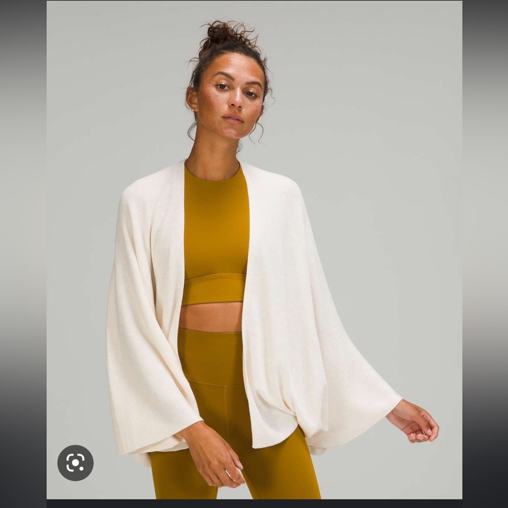 Lululemon Cashlu Knit Textured Wrap, cream, XS/S
